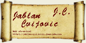 Jablan Cvijović vizit kartica